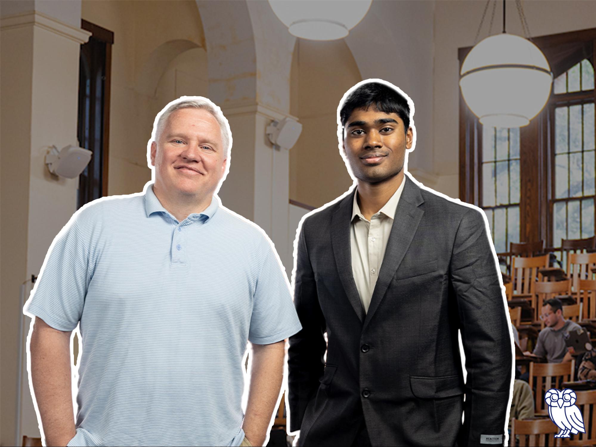 Course instructors Jared Stenson and Vamsi Makineni pictured for Rice’s Practical Metacognition for Learning.